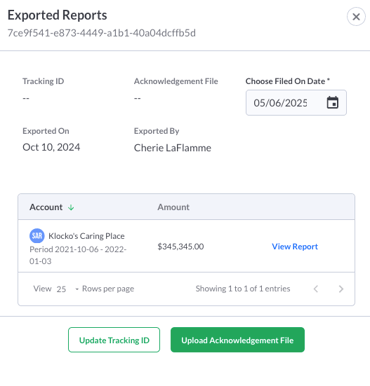 Exported Reports Drawer Filed On Date